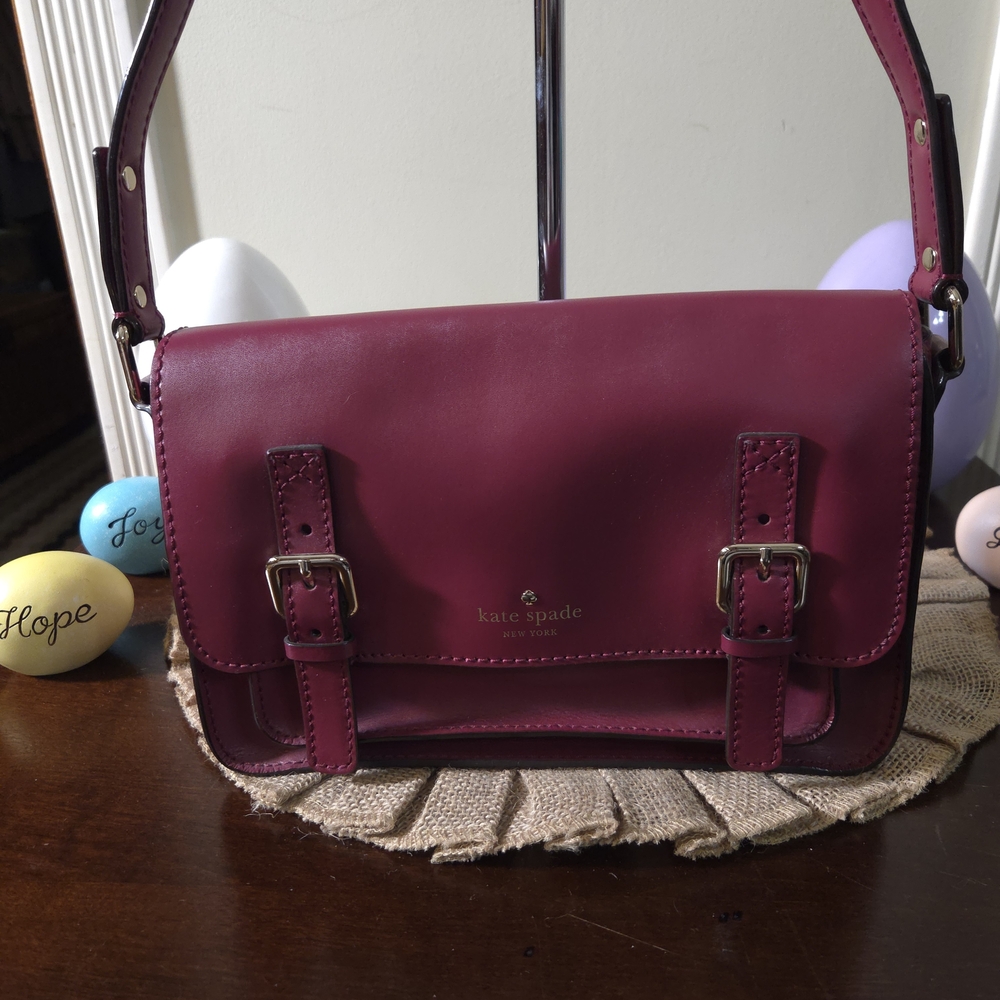 LIKE NEW Kate Spade Burgundy Leather Crossbody